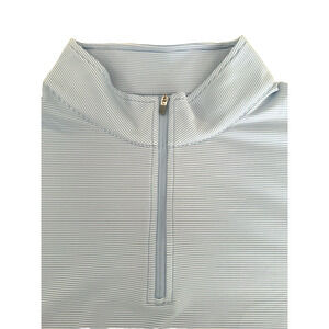 Peter Millar Perth Performance 1/4-Zip Pullover XXLMock Neck Blue Pinstripe